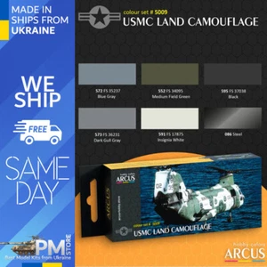 Arcus 5009 Emaille Farben Set USMC Land Camouflage 6 Farben im Set 10ml - Bild 1 von 3