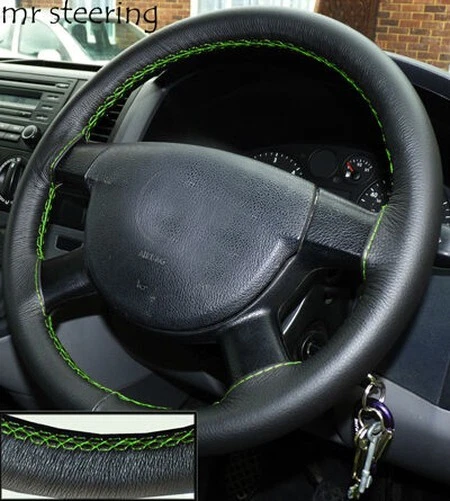 Para Mitsubishi Eclipse 95-99 Italiano Volante de Cuero Cubierta Verde Stich - Imagen 1 de 1