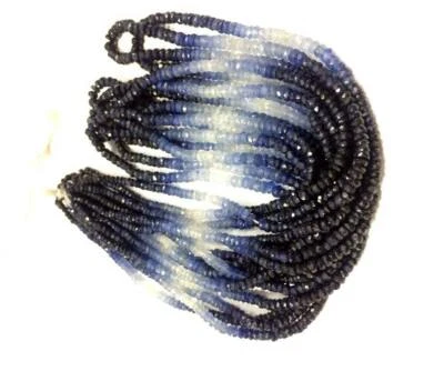 Cuentas de piedras preciosas sombreadas de zafiro azul natural calidad AAA 3-4,5 mm Foto 1 de 3