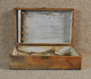 Vintage Kenmore 2Qt. Rapid Flow Fountain Syringe Wooden Box - by Walker & Gibson - Picture 1 of 7