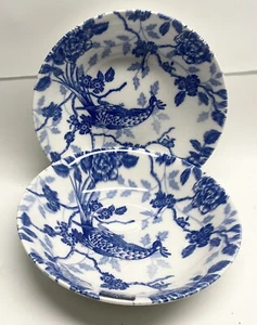"Par de cuencos de pasta de 9"" Queen's China porcelana KUJAKU AZUL NUEVO CON ETIQUETAS Inglaterra Churchill" - Imagen 1 de 1