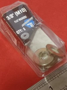 NEW DORMAN 965-012 FLAT M10 WASHERS GRADE 8 3/8" M10 QTY 8PCS 019495057284 UPC - Picture 1 of 15
