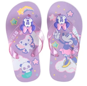 Disney Minnie Mouse Kids Flip Flops Rubber Sandals Purple Pink Pick Size NWT - Picture 1 of 6