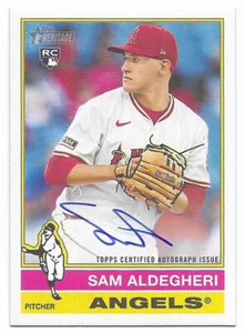 Topps Heritage Real One 2025 automático Sam Aldegheri (#ROA-SA) Angels radiocontrol - Imagen 1 de 2