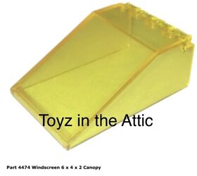 Lego 1x 4474 Trans-Yellow Windscreen 6 x 4 x 2 Canopy Walking Astro Grappler Fn