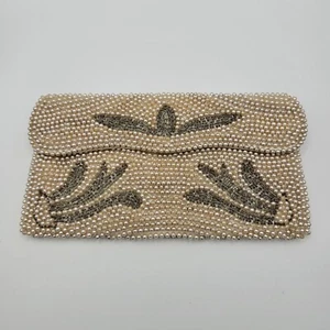 Bolso de mano vintage de los años 50 hecho a mano en Japón con cuentas de perlas - Imagen 1 de 8