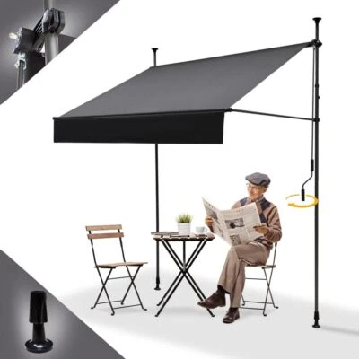 MARKENLOS Klemmmarkise Markise Balkon ohne Bohren, Sonnen & Wasserdicht, UV-bestädig