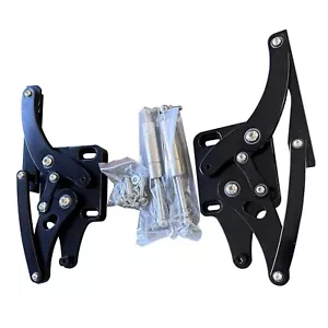 Billet Black Aluminum Hood Hinges Kit Left Right Side For Ford Mustang 1964-1966 - Picture 1 of 3