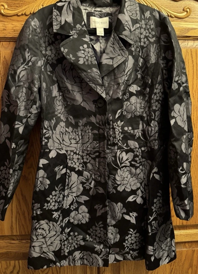 Женские винтажные Белый дом черный рынок роза цветочный Тренч большой - Изображение 1 из 4