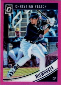 2018 Donruss Optic Pink Prizm #101 Christian Yelich Milwaukee Brewers - Picture 1 of 2