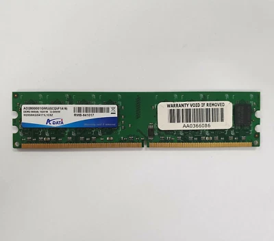 ADATA 1GB DDR2 RAM PC2-6400 800MHz non-ECC Unbuffered AD2800001GMU SCQVF1A16 - Image 1 of 2