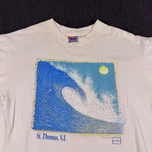Vintage Islander Mens White Comfortable Surfer St. Thomas T-Shirt Size X-Large - Picture 1 of 21
