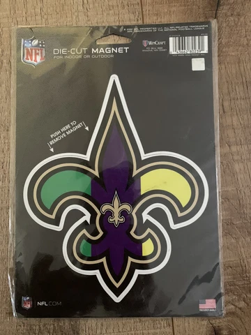 NFL New Orleans Saints die cut magnet Mardi Gras Cover