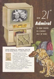 1952 Admiral Television: Dog, Cylindrical Face Picture Vintage Print Ad - Picture 1 of 1