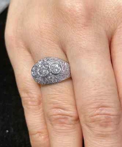 3Ct Round Cut Lab-Created Diamond Men's Engagement Ring 14K White Gold Plated - Picture 1 of 10