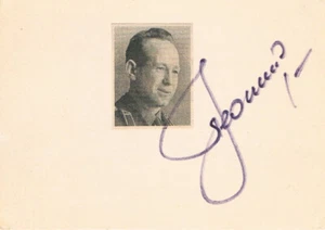 Tarjeta Alexei Leonov 1934-2019 autógrafo genuino firmada 4"x6" con imagen de revista - Imagen 1 de 1