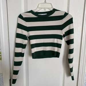zara gestreiftes Crop Shirt klein - Bild 1 von 6