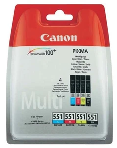 Cartuchos de tinta multipack Canon CLI551, CLI-551BK CLI-551C CLI-551M CLI-551Y - Imagen 1 de 1