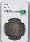 1800 $1 Draped Bust Dollar NGC VG10 CAC 7 Day Auction No Reserve!! 6450042-001