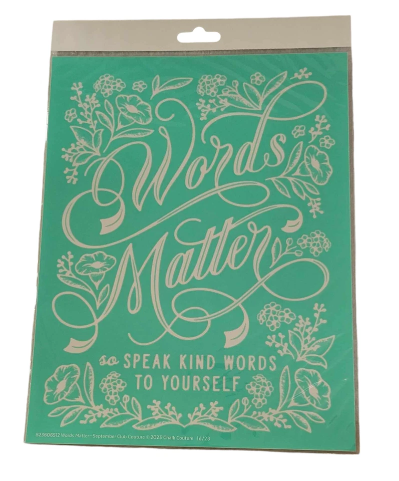 Nueva Plantilla de Transferencia Chalk Couture Talla B "Las Palabras Importan" Foto 1 de 1