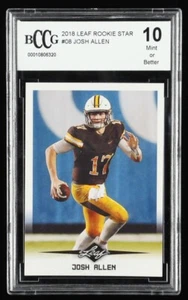Josh Allen Rookie Card 2018 Leaf Rookie Star #08 (BCCG 10) - Picture 1 of 2