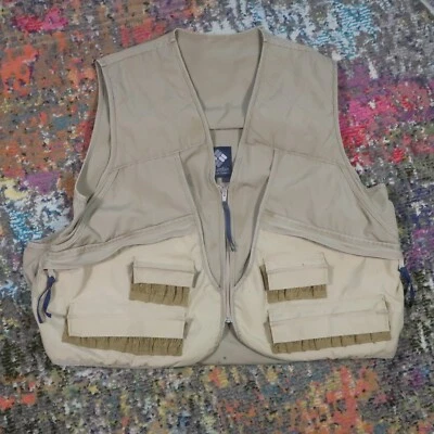 VTG Columbia Sportswear Hunting Vest Game Bag Shooting Canvas Tan Men’s XL - Image 1 of 4