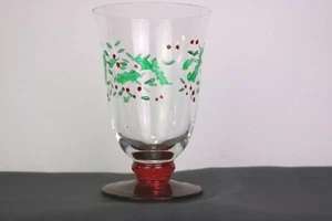 Cáliz (s) de vidrio pintado a mano Pfaltzgraff WINTERBERRY 16 oz patas rojas - Imagen 1 de 3