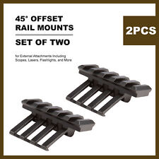 Low Profile Tactical 45 Degree Offset Angle Mount Picatinny Weaver Rail Set of 2