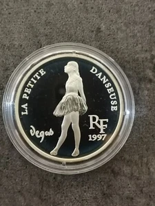 10 FRANCS 1 1/2 EURO BE PROOF ARGENT LA PETITE DANSEUSE DEGAS 1997 / 15000 EX - Picture 1 of 2