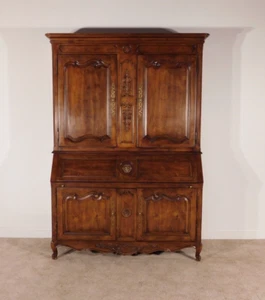 MASSIVE Henredon Villandry Collection Burled Walnut Bar / Secretary Bookcase - Picture 1 of 24