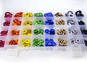 Copri Lavatrice Lavaggi M5 M6 M8 M10 Alluminio Anodizzato Ti-STARS 320pz Scatola Nuovo - Foto 1 di 12
