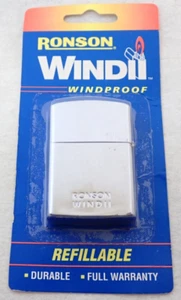 New Old Stock Ronson Wind II Windproof Lighter Stainless Cigarette Lighter - Picture 1 of 2
