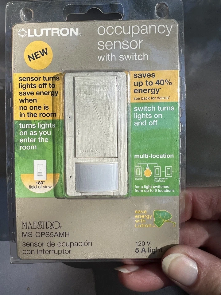 Lutron Occupancy Sensor With Switch- White - Image 1 of 1