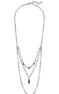 Lucky Brand  3 Strand Silver Tone Necklace W/ Removable Bracelet $49. LK9a - Picture 1 of 2
