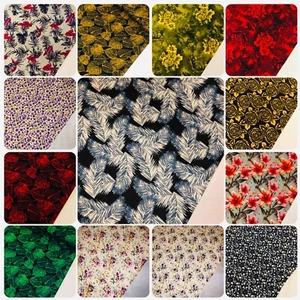100% Pure Floral Printed Cotton Dress Fabric 45” Wide Dress Craft Poplin  - Picture 1 of 27