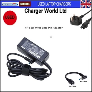Original HP 65W Laptop Charger 18.5V - 3.5A With a Blue Tip Adapter - Picture 1 of 6