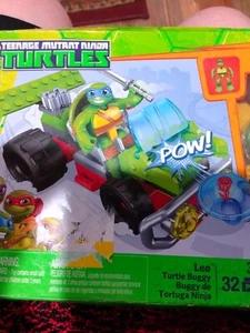 Mega Bloks Ninja Turtles Leo Turtle Buggy Set Half Shell Heroes Teenage Mutant  - Picture 1 of 5