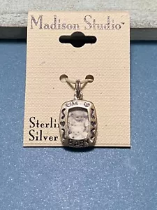 925 Sterling Silver Madison Studios Baby Picture Frame Bracelet Charm/Pendant - Picture 1 of 8