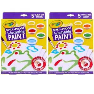 2 x Crayola Auslaufsichere Farbe 2 Set, abwaschbare Farbe für Kinder, kein Verschütten, Kleinkind - Bild 1 von 2
