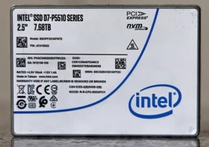 Intel 7.68TB D7 P5510 Serie 2.5-Inch U.2 NVME SSD NEU - Afbeelding 1 van 3