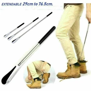 Extendable Shoehorn Extra Long Handle Metal Shoe Horn Easy Remover Telescopic UK - Picture 1 of 3