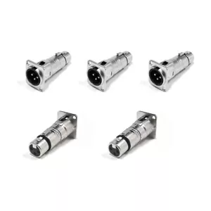 5 Pack XLR Male To XLR Female Pass Thru Connector Adapter For D Panel Mounting - Picture 1 of 3