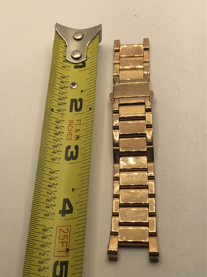 Piezas de reloj Michael Kors correa completa cierre de eslabones sin alfileres tono oro rosa 18 mm PJ345 Foto 1 de 4