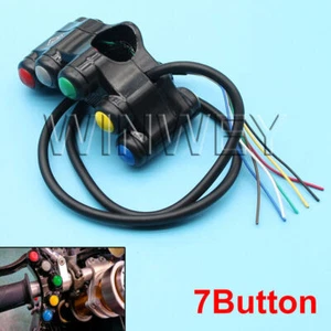 Hot 7 Buttons Motorcycle Race Bikes 22mm Handlebar Control Switches Assembly 12V - Picture 1 of 6