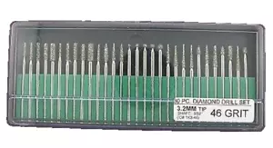 30 Piece 46 Grit Diamond Drill Set Lapidary Tool 3/32" TK3-46/4325 - Picture 1 of 1