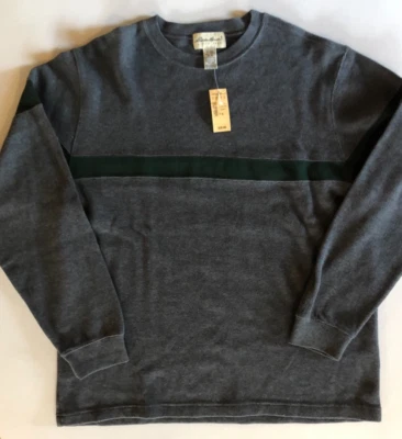 Nueva Camisa Eddie Bauer LS Crew Rayas Talla M Gris Carbón/Verde De Colección Años 90 Nueva con Etiquetas Foto 1 de 4