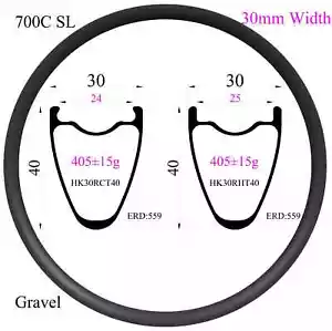 700C Gravel Road Bike Carbon Rim Tubeless Hookless Disc Brake Track/TT Wheel - Picture 1 of 7