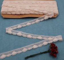 Antigua cinta de encaje bobina francesa encaje algodón encaje du Puy vintage decoración del hogar