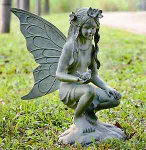  Fairy With Bird Garden Statue Sculpture Angelic Enchanted 26"H ~ SPI Home 33337