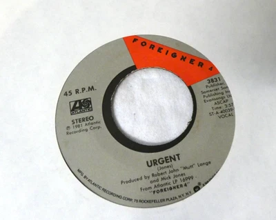 45 RECORD - FOREIGNER - URGENT - Image 1 of 2